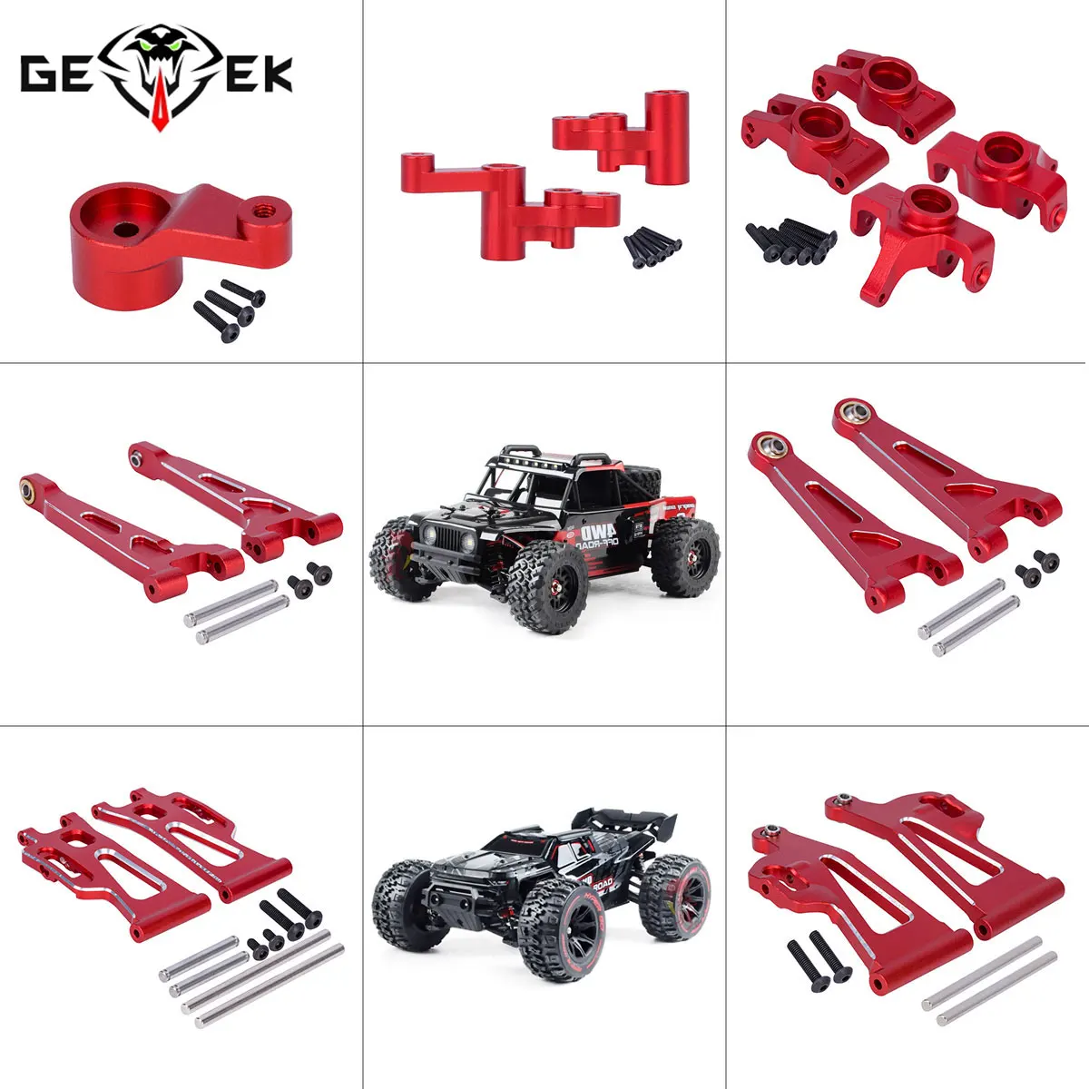 Robot Car Kit - Zestaw aluminiowych kielichów kierowniczych CNC, przednich