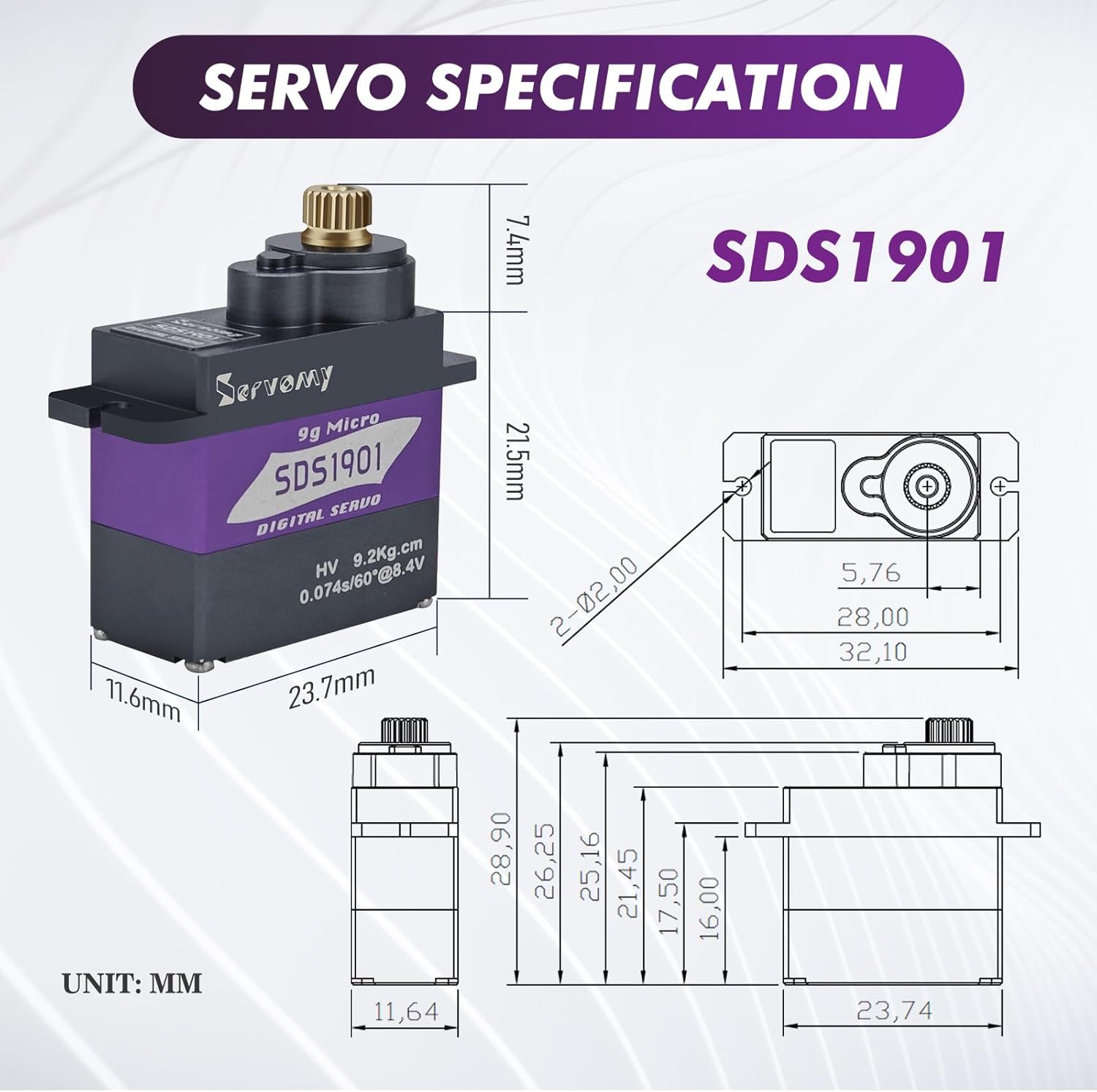 SERVOMY-SDS1901 Cyfrowe Serwo  – Arduino Robot recenzja i cena